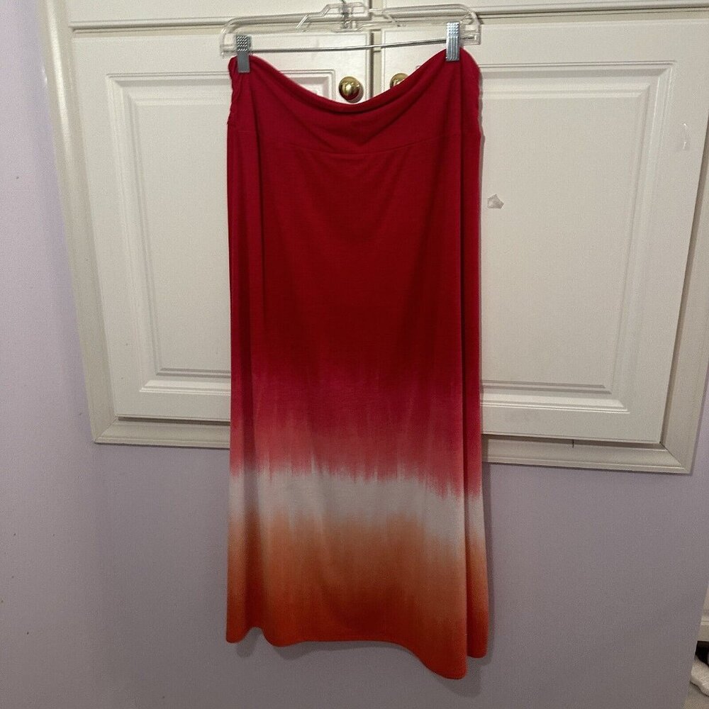 Faded Glory Red‎ Skirt Size L Maxi